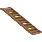 PawHut Foldable Dog Car Ramp with Anti-Slip - 10 Steps - Brown-Built with a reinforced frame, it supports up to 150 lbs. (68 kg) for complete safety
