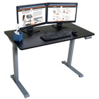 Victor Height Adjustable Full Electric Standing Desk - 4' Wide - Black-Work surface is made up of durable 3/4” chipboard and is thick enough to support a clampable monitor arm for a proper ergonomic position