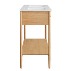 Modway Zaire 48" Double Sink Bathroom Vanity - Natural/White-Double Sink Ceramic Basin