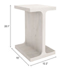 Zuo Bama Side Table - Whitewashed-3 year limited warranty