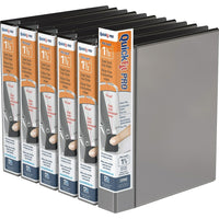 QuickFit Pro Heavy Duty Binder - Single Touch Pin-Lock - 1.5" - Black - 6 Pack-3 Ring Binder