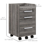 HOMCOM Vertical Mobile Filing Cabinet with Lockable Drawer - Grey-Top drawer with a lock and 2 keys for document security
