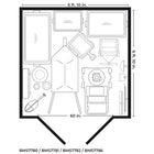 Suncast Modernist Storage Shed - 7' x 7' - Vanilla/Dove Grey-Pad lockable doors keep contents safe and secure, lock not included.