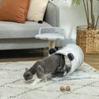 PawHut 18.5" Small Cat Tree Tower with Tunnel, Scratching Post and Bed - Grey-Jute scratching posts keep claws healthy and sharp 