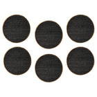 Maxwell & Williams Table Accents Placemat Round - 38 cm - Black Natural - 6 Pack-Wipe with Wet Cloth