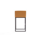 Manhattan Comfort Embassy 20.5" Mid-Century Modern Faux Leather Upholstered Counter Stool - Clay-Delivered to you Fully Assembled! No Assembly Required
