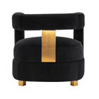 Manhattan Comfort Amirah 28.94" Modern Velvet Upholstered Accent Chair - Black-Delivered to you Fully Assembled! No Assembly Required