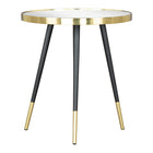 Zuo Particle Side Table - Gold/Black-Mirror Glass round shape tabletop