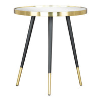 Zuo Particle Side Table - Gold/Black-Mirror Glass round shape tabletop