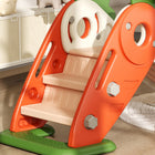Qaba 3 in 1 Foldable Toddler Slide with Basketball Hoop, Carrot-Themed - Orange-Material: HDPE, PP 