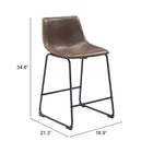 Zuo Smart Counter Stool - Vintage Espresso - Set of 2-7