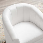 Modway Prospect Performance Velvet Swivel Armchair - White-Rotating Swivel Base
