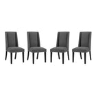 Modway Baron Fabric Dining Chair - Grey - 4 Pack-Elegant Modern Dining Side Chair