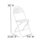 Flash Furniture HERCULES Series Plastic Fan Back Folding Chairs - White-Double Support Rails
