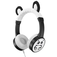 Planet Buddies Kids Furry Wired Headphones - Black/White (Panda)-Safe Audio: Planet Buddies headphones for girls and boys are volume limited to 85 decibels to protect little ears against excessive noise. Perfect for kids from 3 years old upwards, great for home study or using kids tablets!