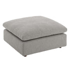 Modway Commix Down Filled Overstuffed Boucle Fabric Ottoman - Light Grey-Solid Wood Construction