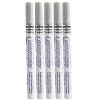 JAM Paper Marvy Uchida Fine-Point Calligraphy Opaque Paint Marker - Silver Ink - 5 Pack (6514958g)-Opaque paint marker features a fine calligraphy tip for creating detailed designs