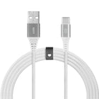 LOGiiX Piston Connect Braid Eco USB-A to USB-C - Silver/White-1.5M (*4.92ft) USB-A to USB-C eco-friendly cable in partnership with #tide