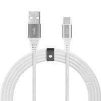LOGiiX Piston Connect Braid Eco USB-A to USB-C - Silver/White-1.5M (*4.92ft) USB-A to USB-C eco-friendly cable in partnership with #tide