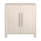 Hudson&Canal Chabot 28"W Accent Cabinet - Alder White-Features two swing-out doors, adjustable center shelf, and a cable management cut-out