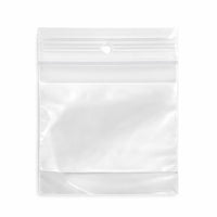KL Rubber Resealable Polyethylene Bag With White Id Block & Hang Hole - 2 Mil - 3" x 3” - 1000 Pack-Offset lip design with durable zipper for easy opening and secure closure