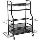 Soozier Sports Equipment Organizer-Large storage capacity: a top shelf, 2 dumbbell racks, a storage bin, and 2 side baskets
