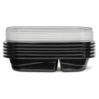 Rubbermaid TakeAlongs Divided Meal Prep Containers - 887 mL (3.7 Cup) - Black - 5 Pack-7