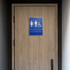 Futech Man/Woman/Handicap with Braille Washroom Sign - Blue - 2 Pack-Adhesive Application included to mount