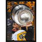 Sidney Crosby Pittsburgh Penguins Kissing Cup - Framed Canvas - 22" x 31"-Premium canvas print with gallery-wrapped edges