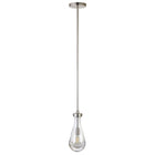 Hudson&Canal Twyla 5" Wide Pendant with Glass Shade - Brushed Nickel/Clear-Transitional design for your entryway, foyer, or kitchen