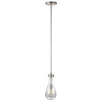 Hudson&Canal Twyla 5" Wide Pendant with Glass Shade - Brushed Nickel/Clear-Transitional design for your entryway, foyer, or kitchen