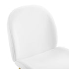 Modway Scoop Gold Stainless Steel Leg Performance Velvet Dining Chair - White-Chair Weight Capacity: 331 lbs