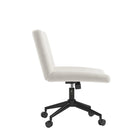 Brassex Destan Office Chair - White-Solid wood frame