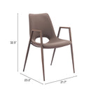 Zuo Desi Dining Chair - Brown/Walnut - Set of 2-6