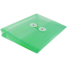 JAM Paper Plastic Envelopes with Button and String Tie Closure, Index Booklet, 5.25 x 7.5, Green Poly, 24 Pack (920B1grg)-Material: plastic