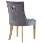 Modway Pose Performance Velvet Dining Chair - Grey - 2 Pack-Dense Foam Padding for Comfort