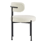 Modway Albie Boucle Fabric Dining Chairs - Ivory Black - 2 Pack-8