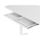 Uplite Electric Height Adjustable Desk with Glass Top - White-The steel frame combined with a solid tempered glass desktop enables the desk to support up to 110 lb