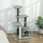 PawHut Cat Tree for Adults Multi-Level Cat Tower - Grey - Large - 41"H-Reinforced base ensures stability for active play
