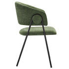 Modway Nella Upholstered Heathered Chenille Dining Chairs - Eucalyptus/Black - 2 Pack-Assembly Required