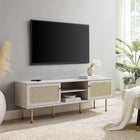 Modway Cambria 60" TV Stand - White-Rattan Weave