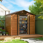 Outsunny 7.5' x 6.5' Outdoor Storage Shed with Double Doors-Vents ensure airflow, reducing condensation inside
