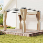 Outsunny Retractable Pergola Canopy with Sidewalls - 10' x 10' - Beige-Includes 16 ground stakes and 8 expansion screws to secure your pergola firmly 