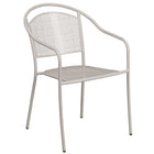 28'' Square Light Grey Indoor-Outdoor Steel Patio Table Set with 2 Round Back Chairs [CO-28SQ-03CHR2-SIL-GG]-4