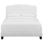 Modway Amelia Upholstered Fabric King Bed - White-Wood Frame/LVL Slats/MDF Headboard