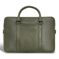 Champs Onyx Leather Slim Briefcase - Khaki-CHAMPS Onyx Collection Slim Briefcase