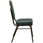 Flash Furniture HERCULES Series Dome Back Stacking Banquet Chair in Green Patterned Fabric - Gold Vein Frame-Stacks up to 15 Chairs High