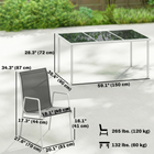 Outsunny 7 Piece Garden Dining Set with 6 Stackable Chairs - Grey-UV-resistant mesh and powder-coated steel frame handle outdoor use well