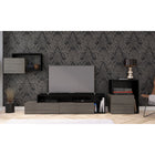Nexera Damask 72" TV Stand With 2 Drawers - Black/Bark Grey-Fits TV screen up to 80-inch