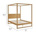 Modway Alva Queen Wood Canopy Platform Bed - Oak-Kiln-Dried Solid Wood Construction